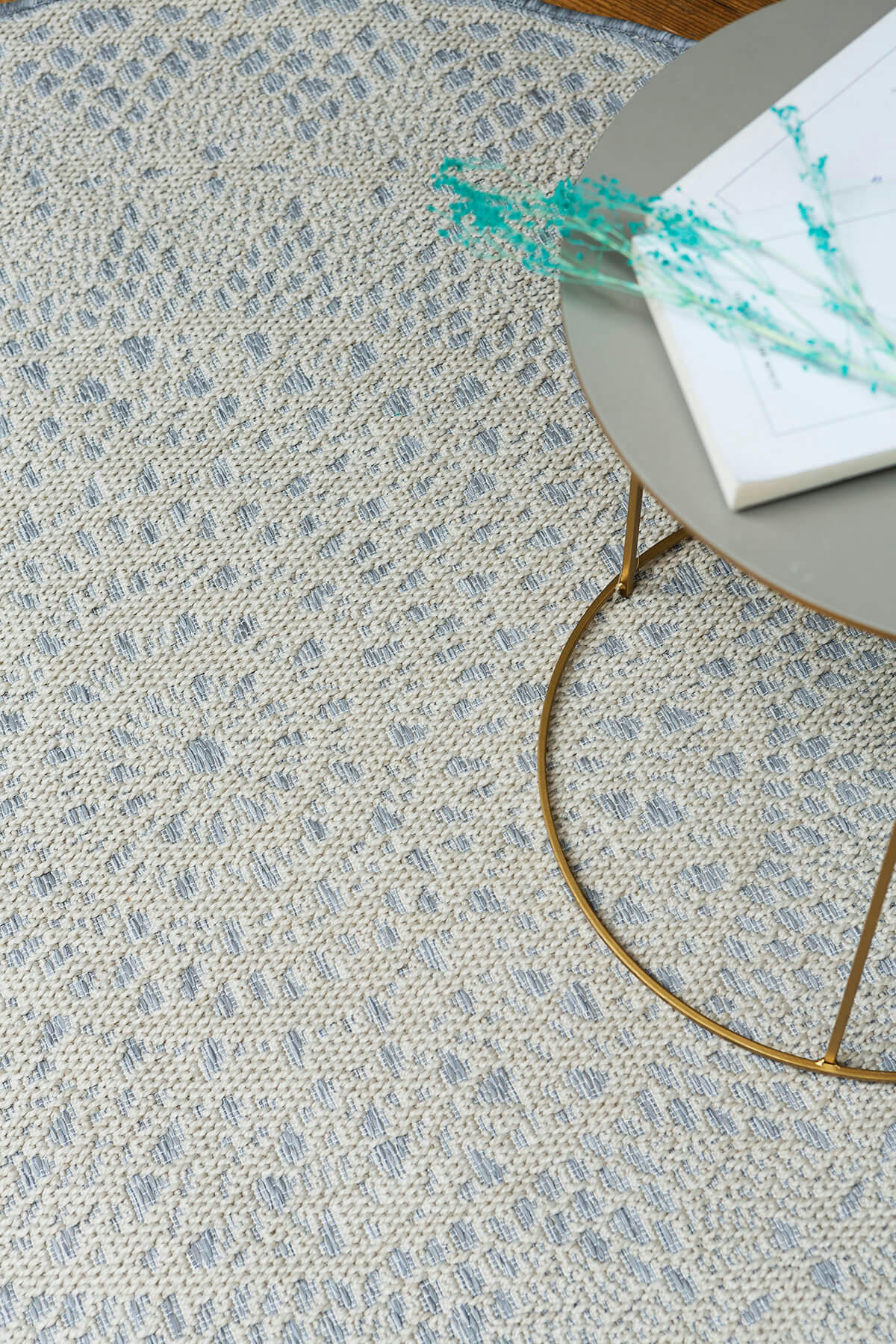 CROCHET - Tapis rond scandinave crochet gris 192x192, OEKO-TEX®