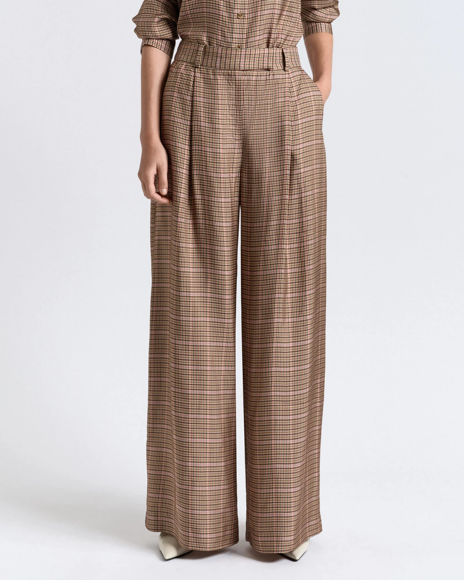Check Wide Leg Pant