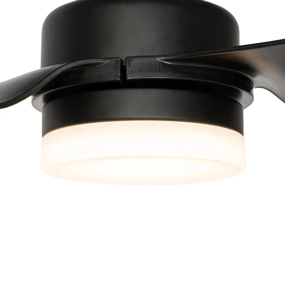 Qazqa plafondventilator yuki zwart ge?ntegreerde led