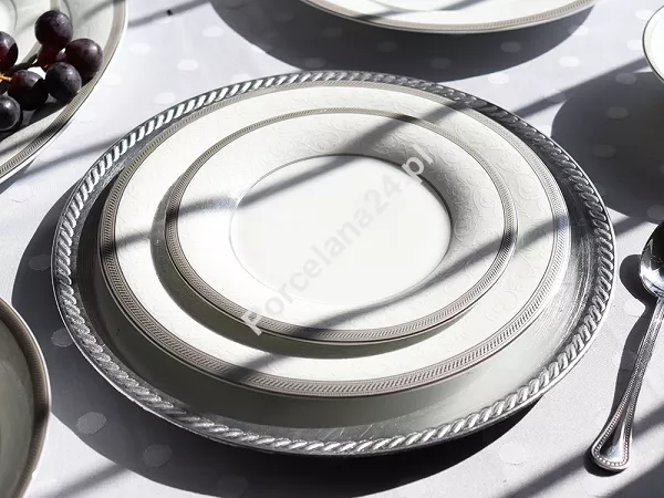 Serwis obiadowy na 6 osób (25el) Bogucice - Geos Platin 828