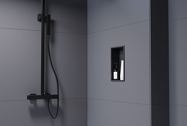 Niche murale de douche, étagère encastrable douche acier inox - 30x20x10cm - NT203010X Noir