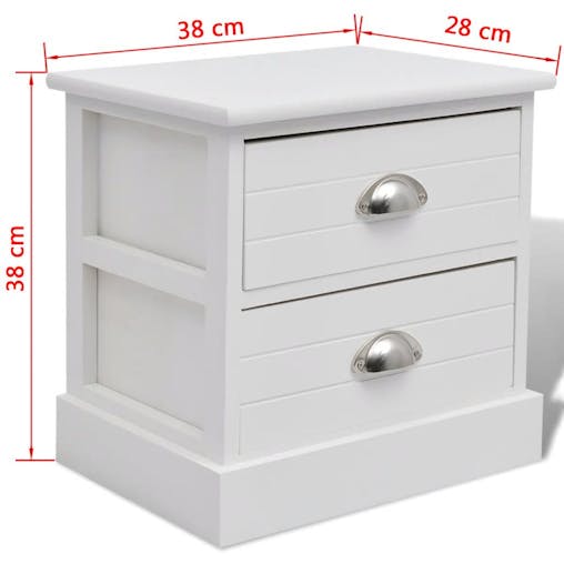 NNEVL French Bedside Cabinets 2 pcs White
