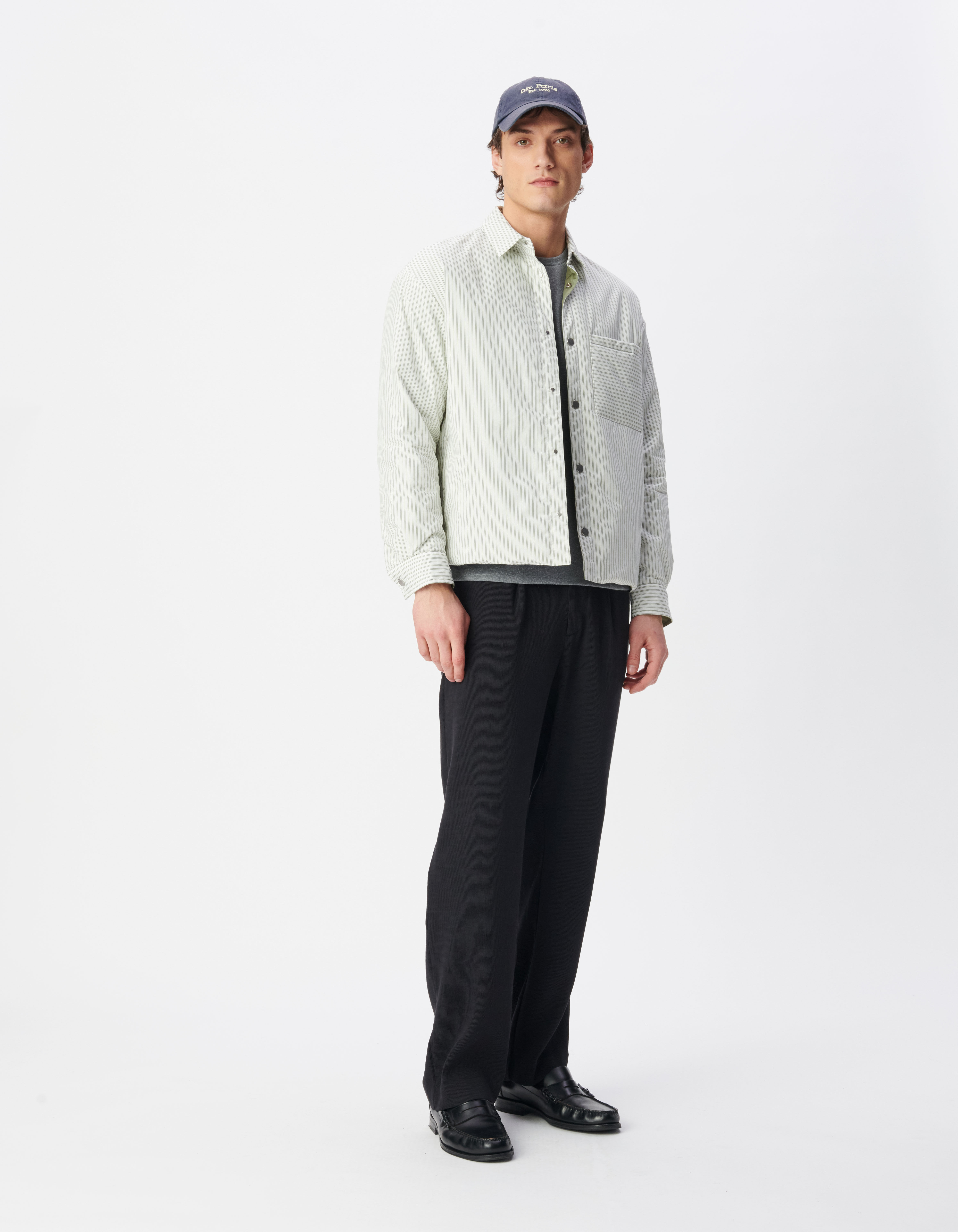 Sous-doudoune verte doublure rayée Homme