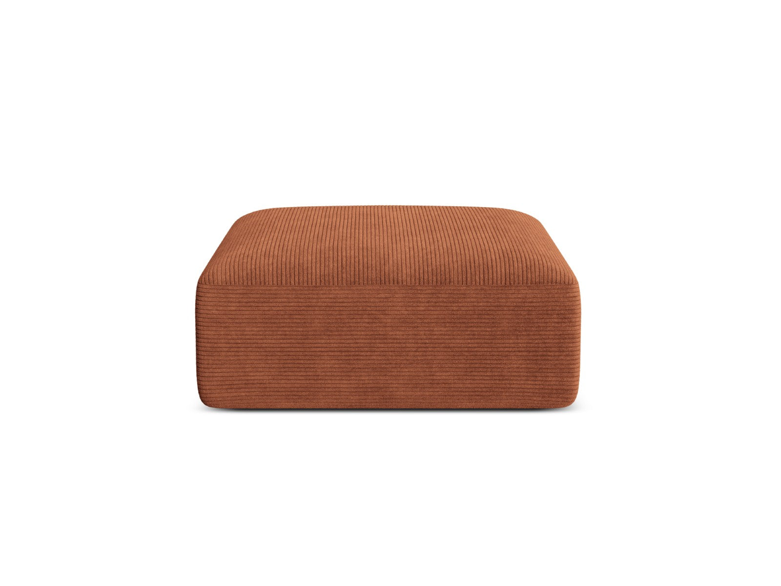 Cosmopolitan Design Poef Campi ribfluwelen terracotta - 90x90x40cm