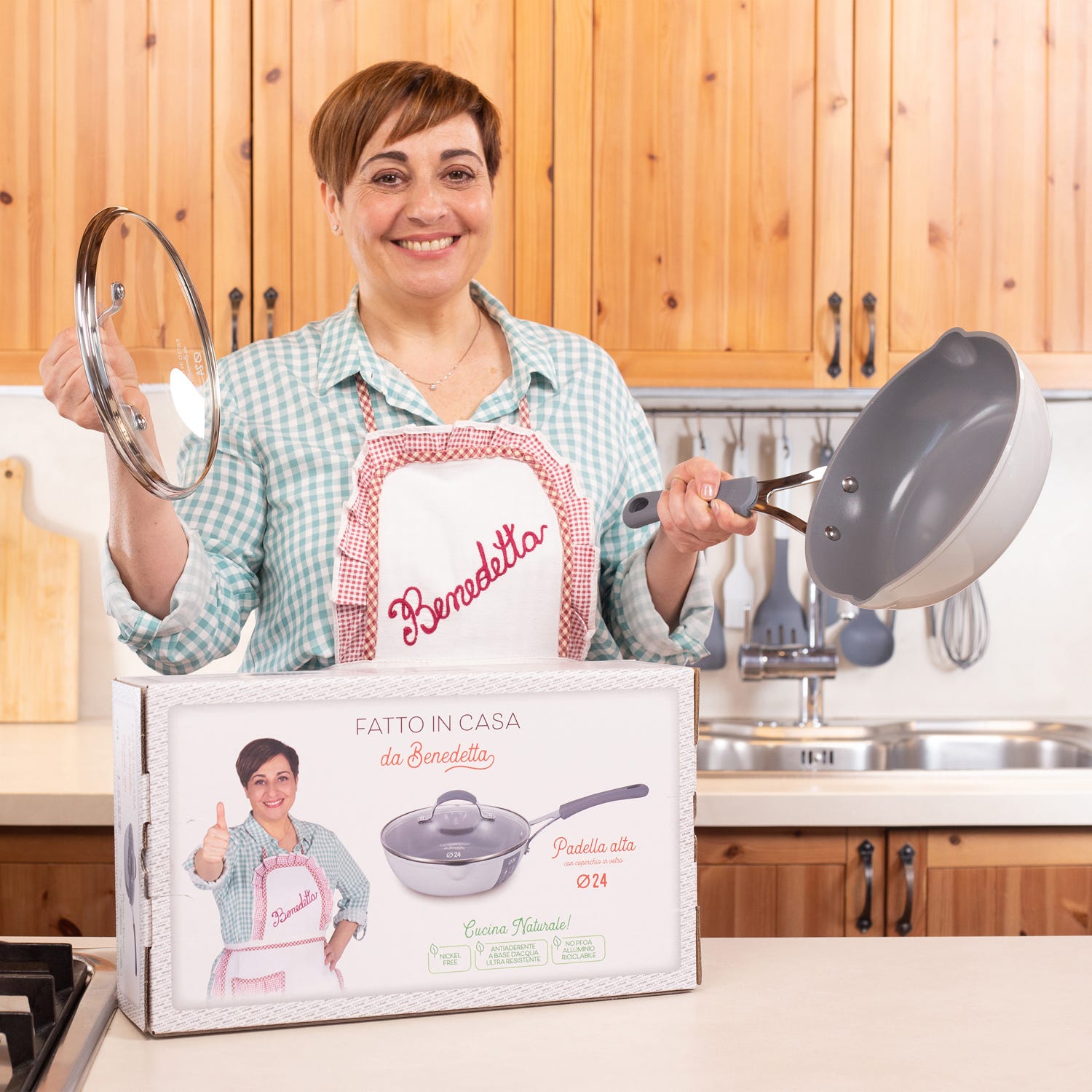 Padella alta induzione 24 cm con coperchio Fatto in casa da Benedetta