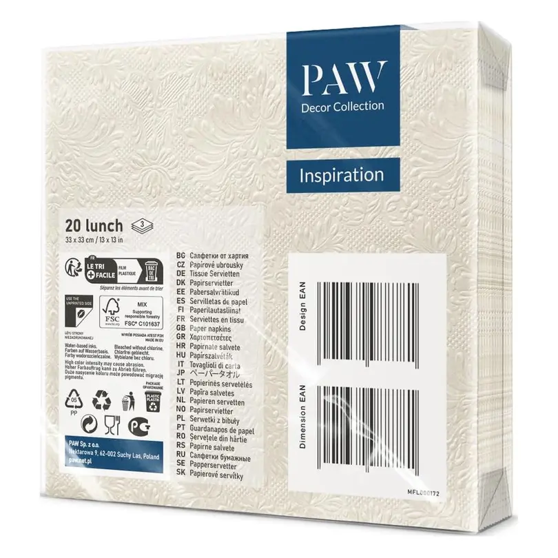 Serviette 20er-Set Inspiration classic cream