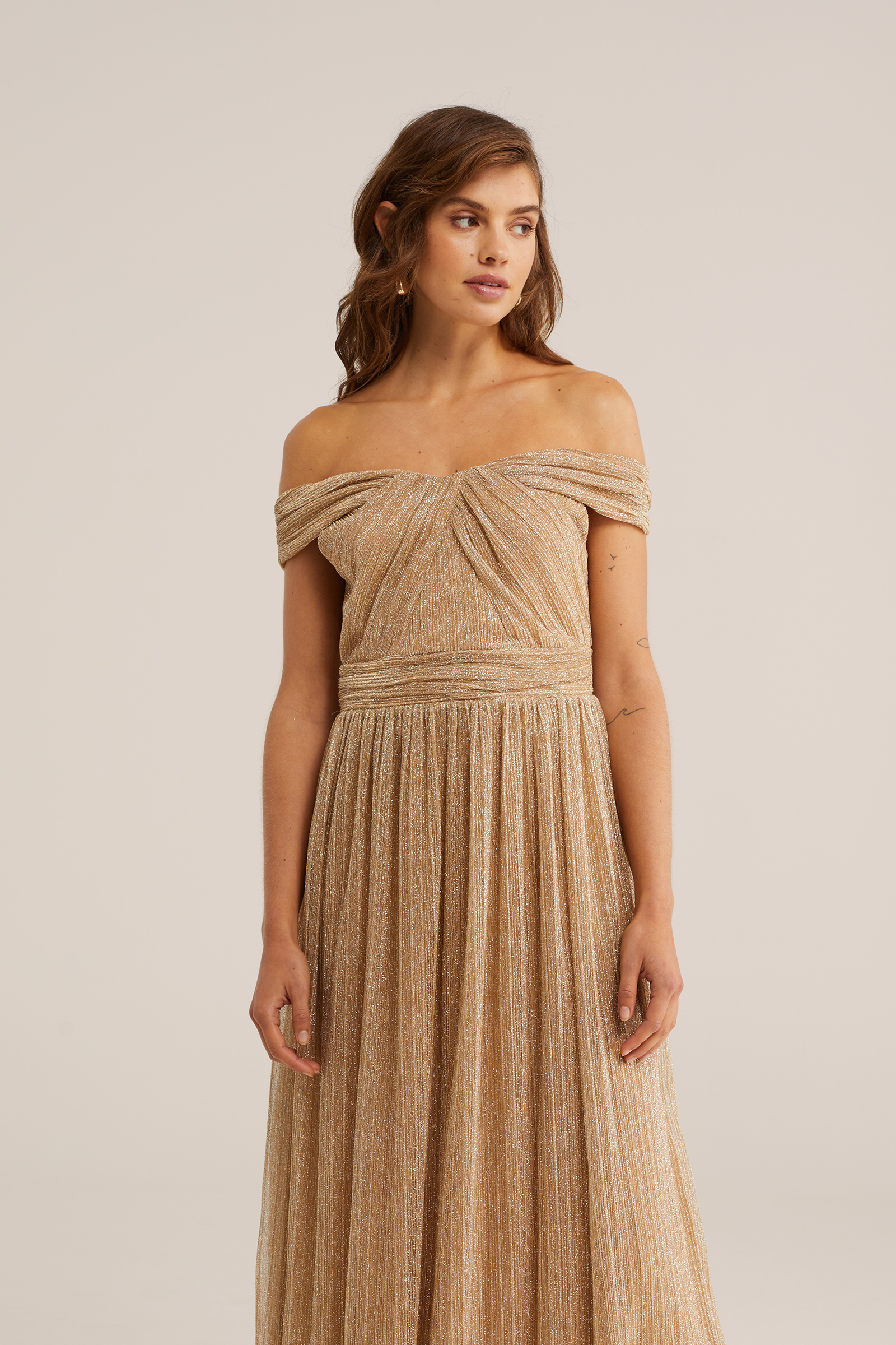 Dames maxi jurk met glittergaren