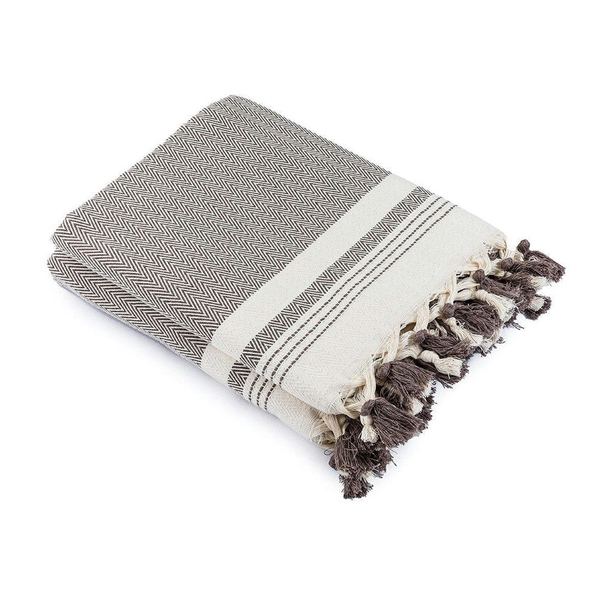 IVAN - Plaid coton  160x250 taupe