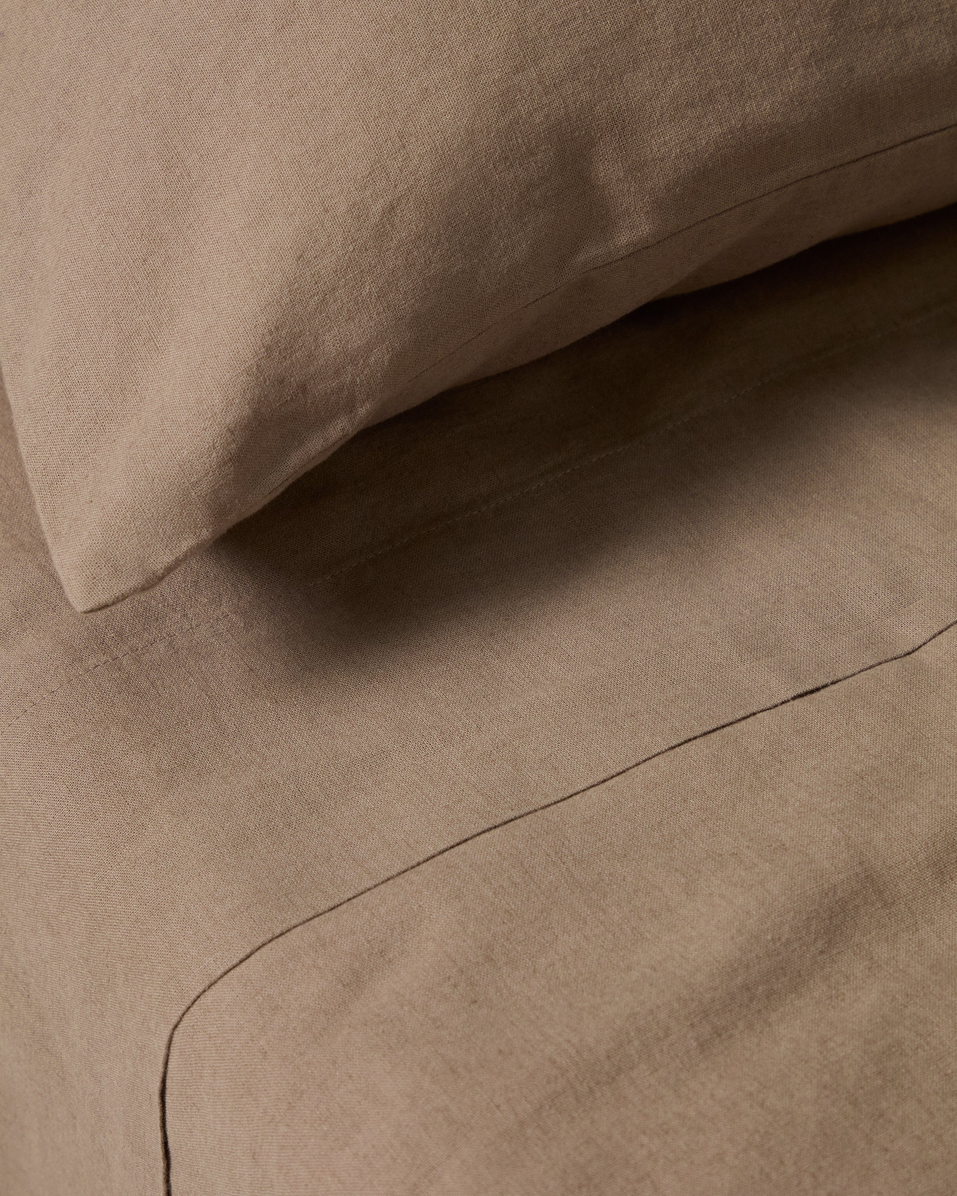 Simmel brown linen blend pillowcase 45 x 110cm