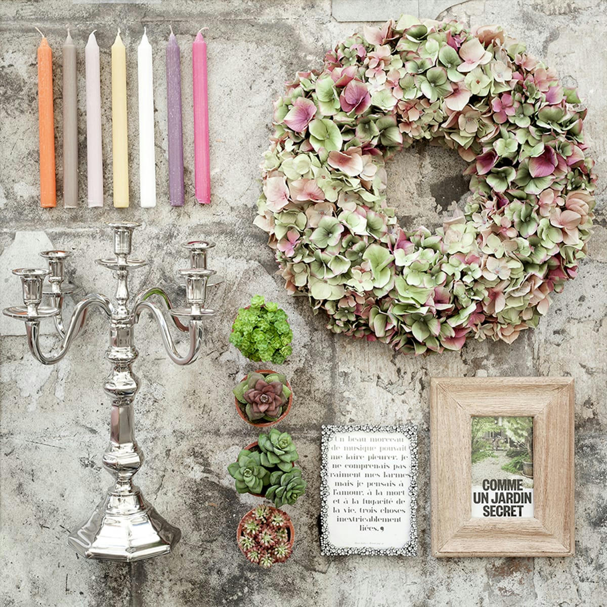 RUSTIC - Bougies pour chandelier - Lot de 6