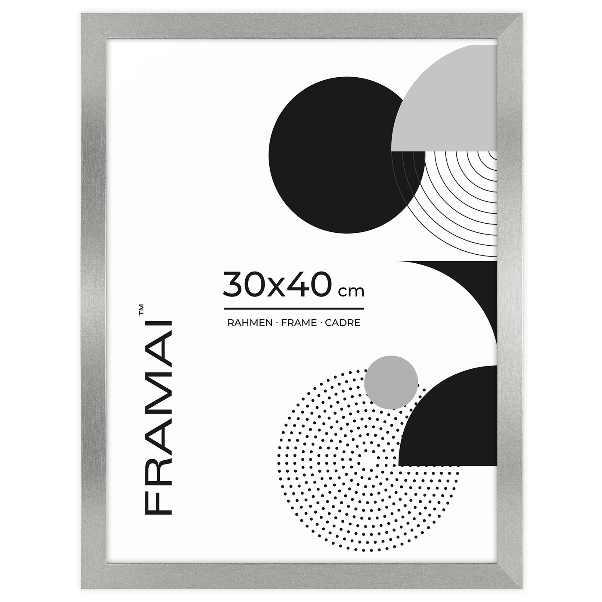 Srebrna ramka na zdjęcia 30x40 cm rama prostokątna FRAMAI®