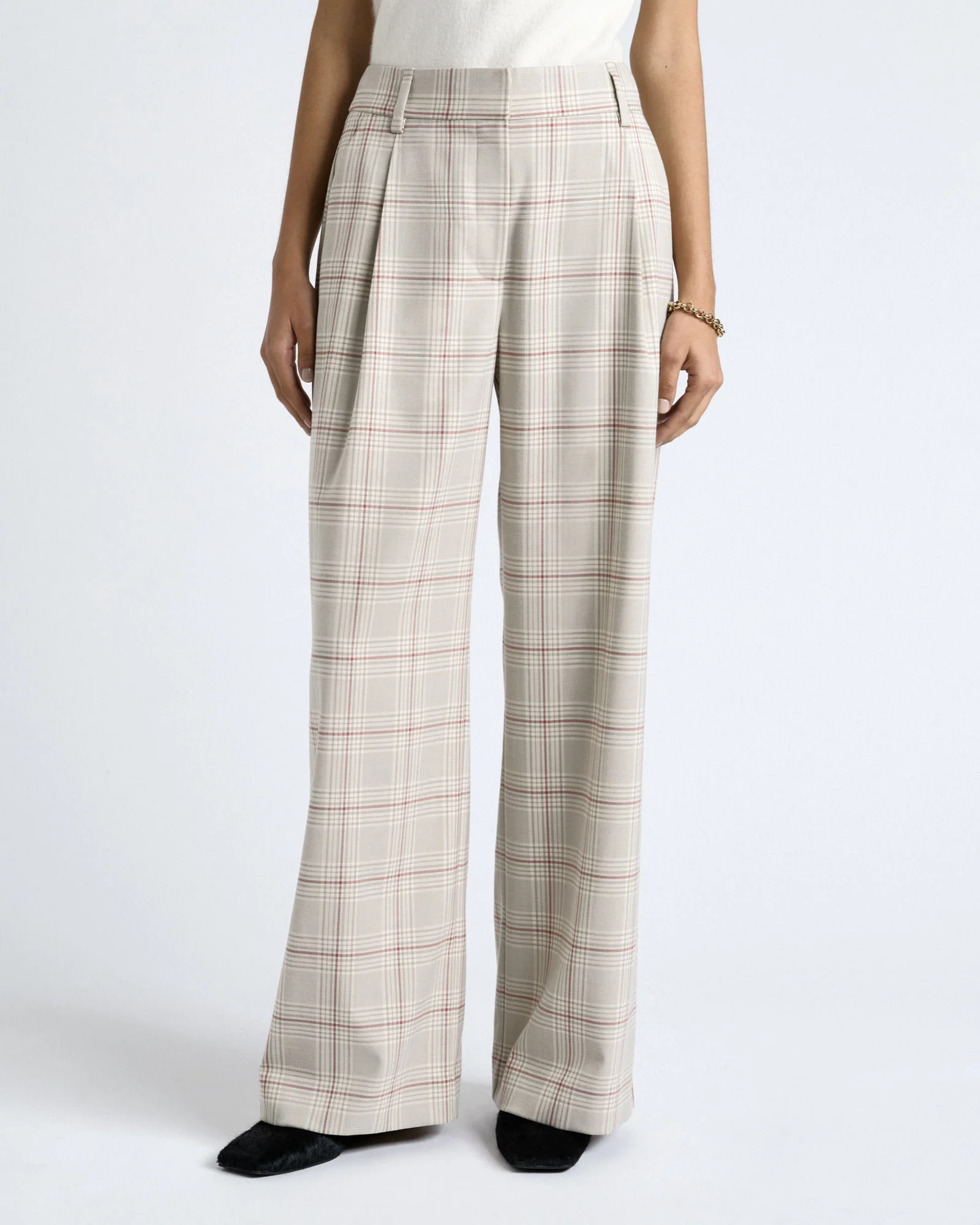 Prince of Wales Check Wide Leg Pant