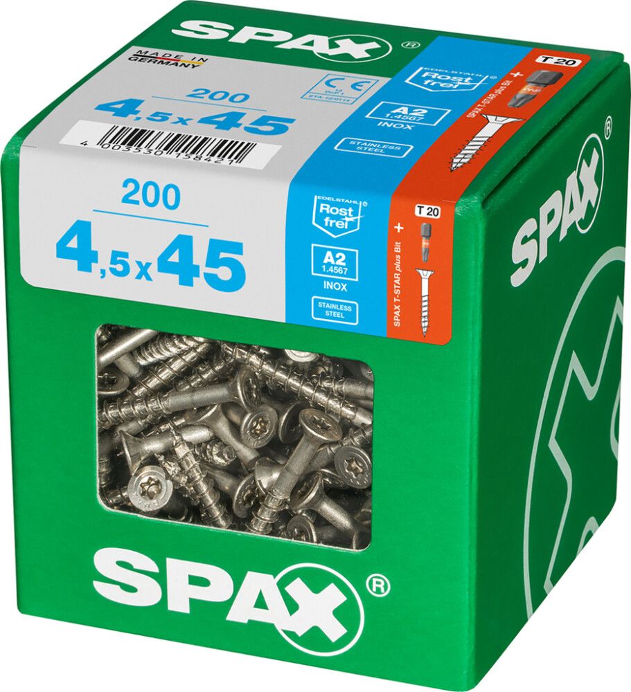TRESKRUE SPAX RUSTFRI TFT 4,5X45MM 200STK