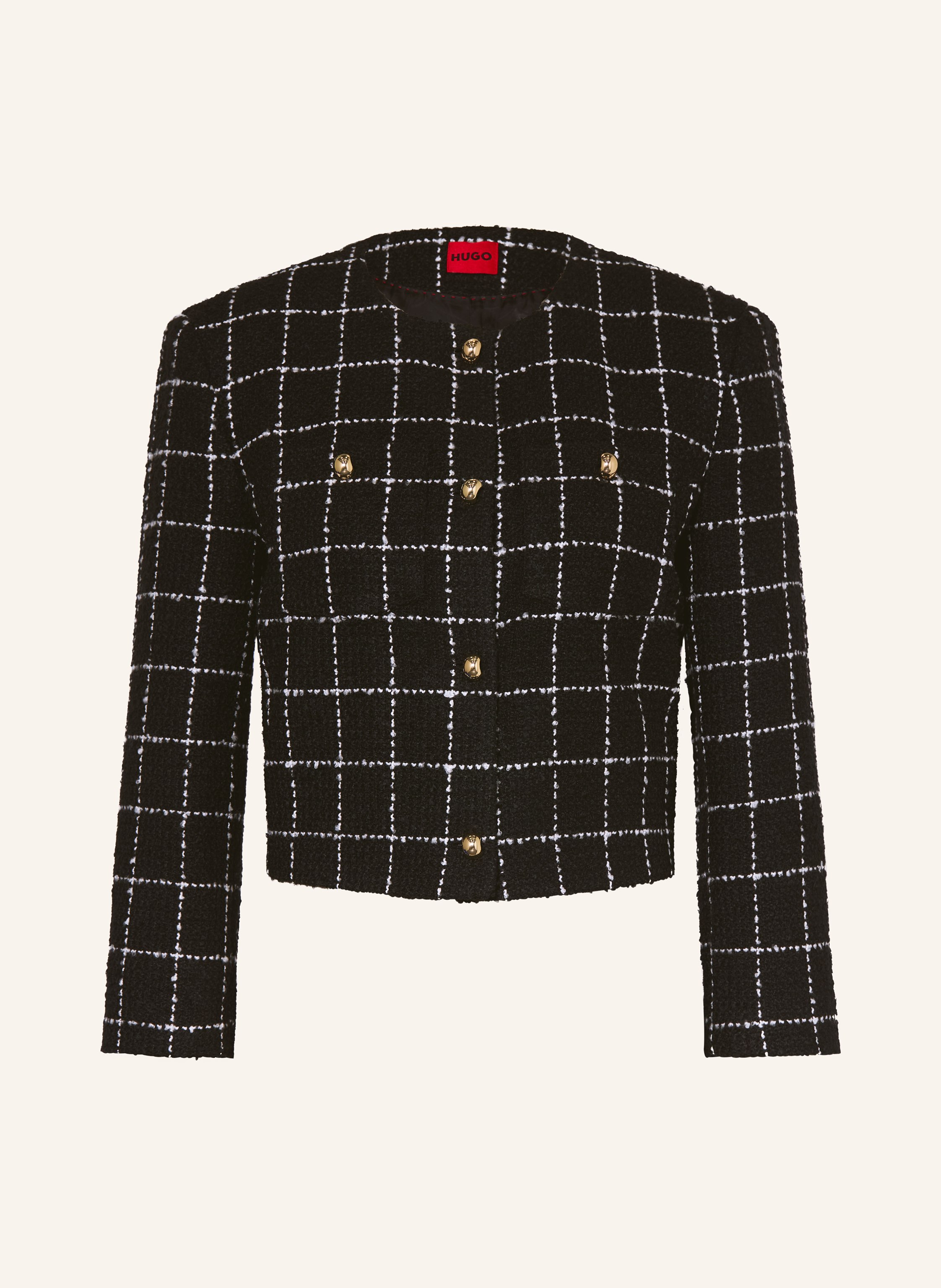 HUGO Kastenjacke ADINI aus Bouclé mit 3/4-Arm