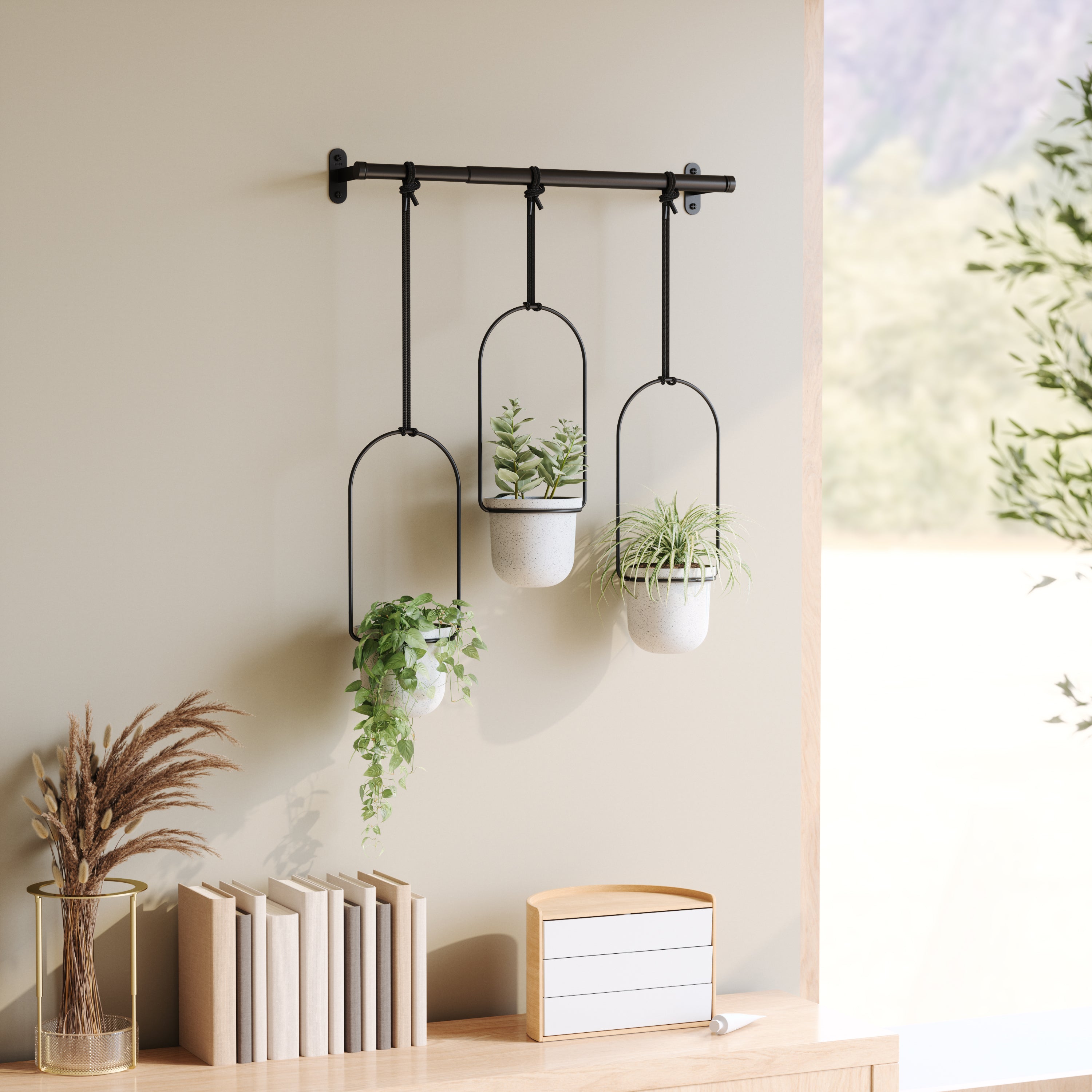 Umbra Triflora Hangende Bloempotten - Set van 3 - Wit