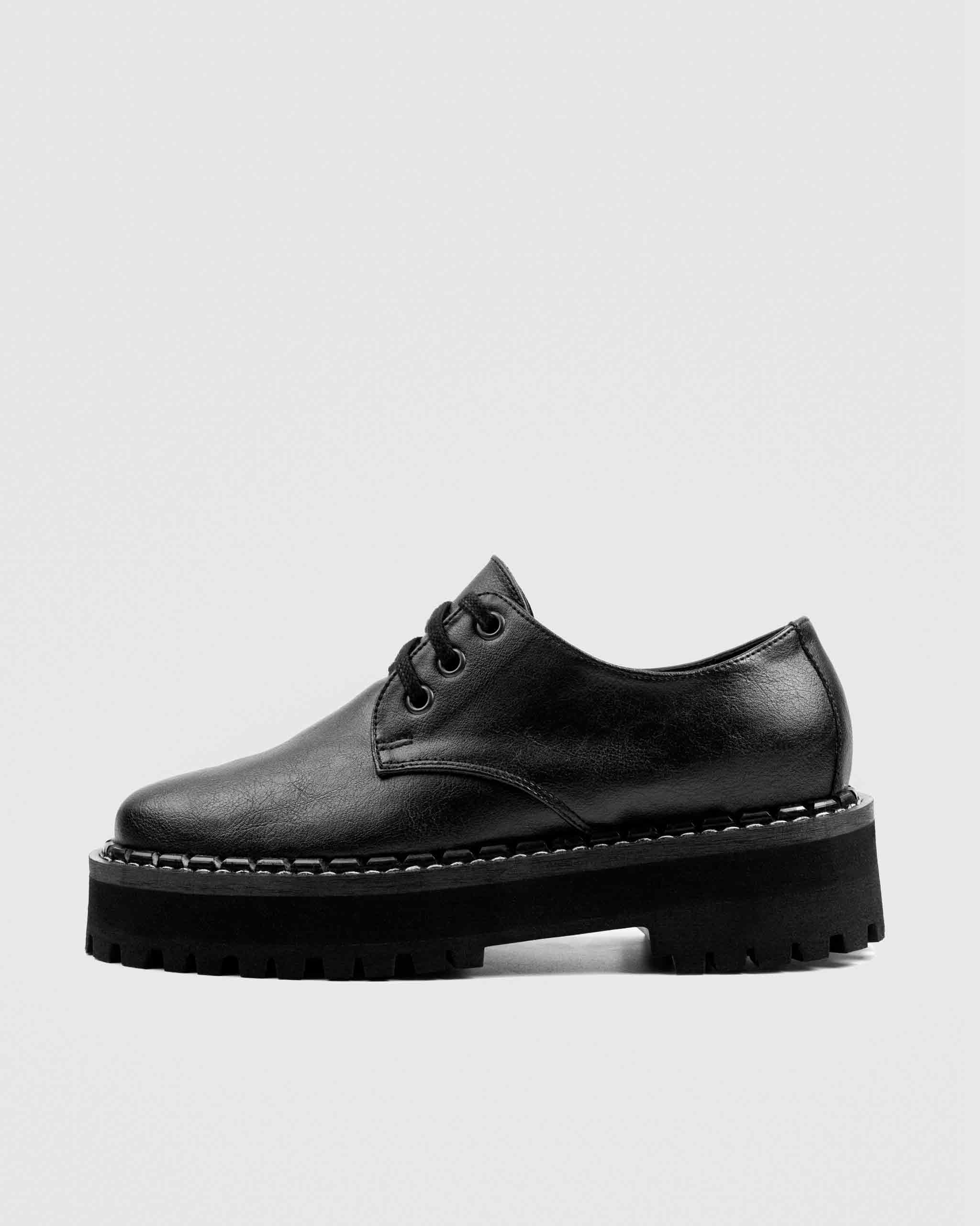 BOHEMA - Chunky Derbs Buty Czarne, ze skóry roślinnej, męskie