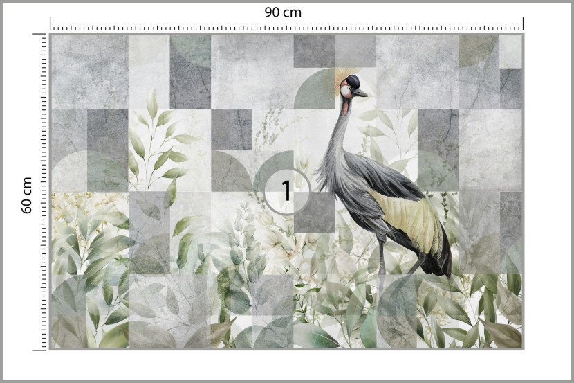 Fototapeta Do Salonu Żuraw Pośród Liści 90x60cm