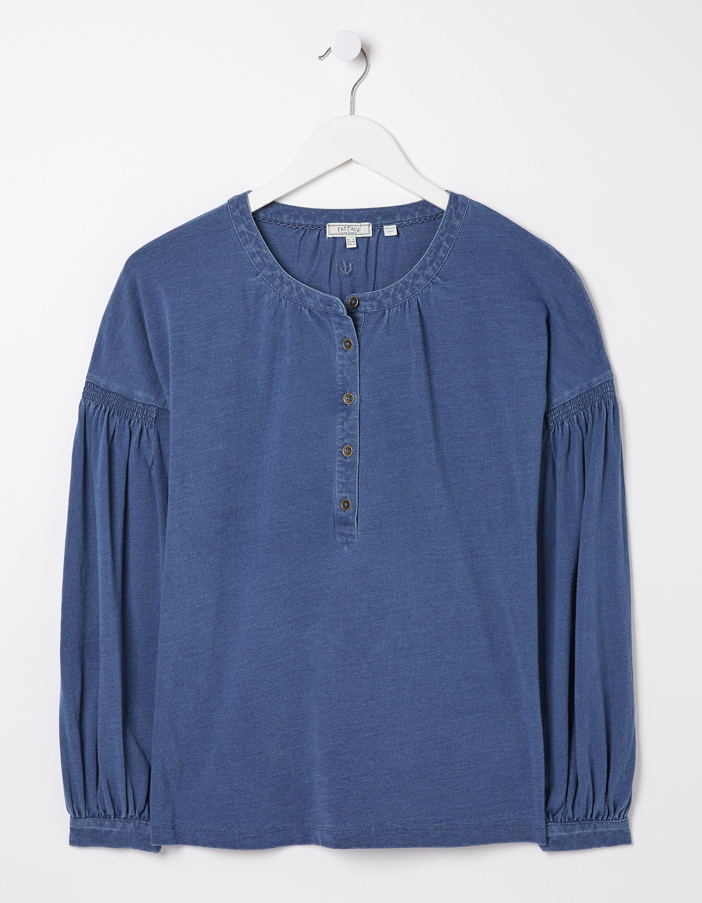 Keira Indigo Henley Top