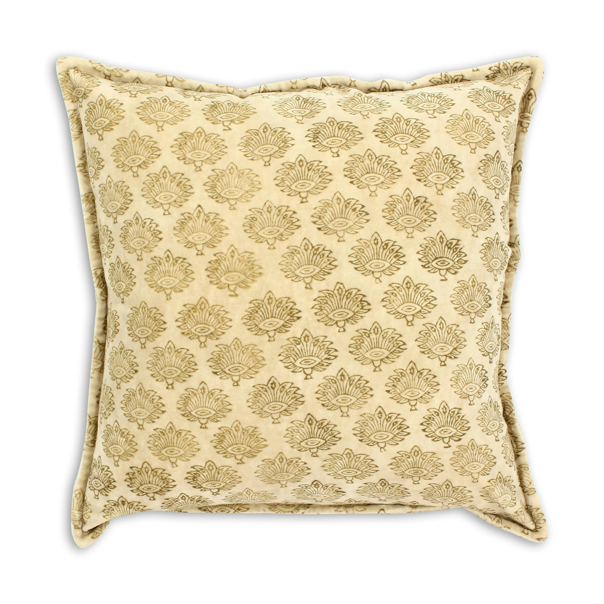 DORI - Coussin en velours beige 45cm