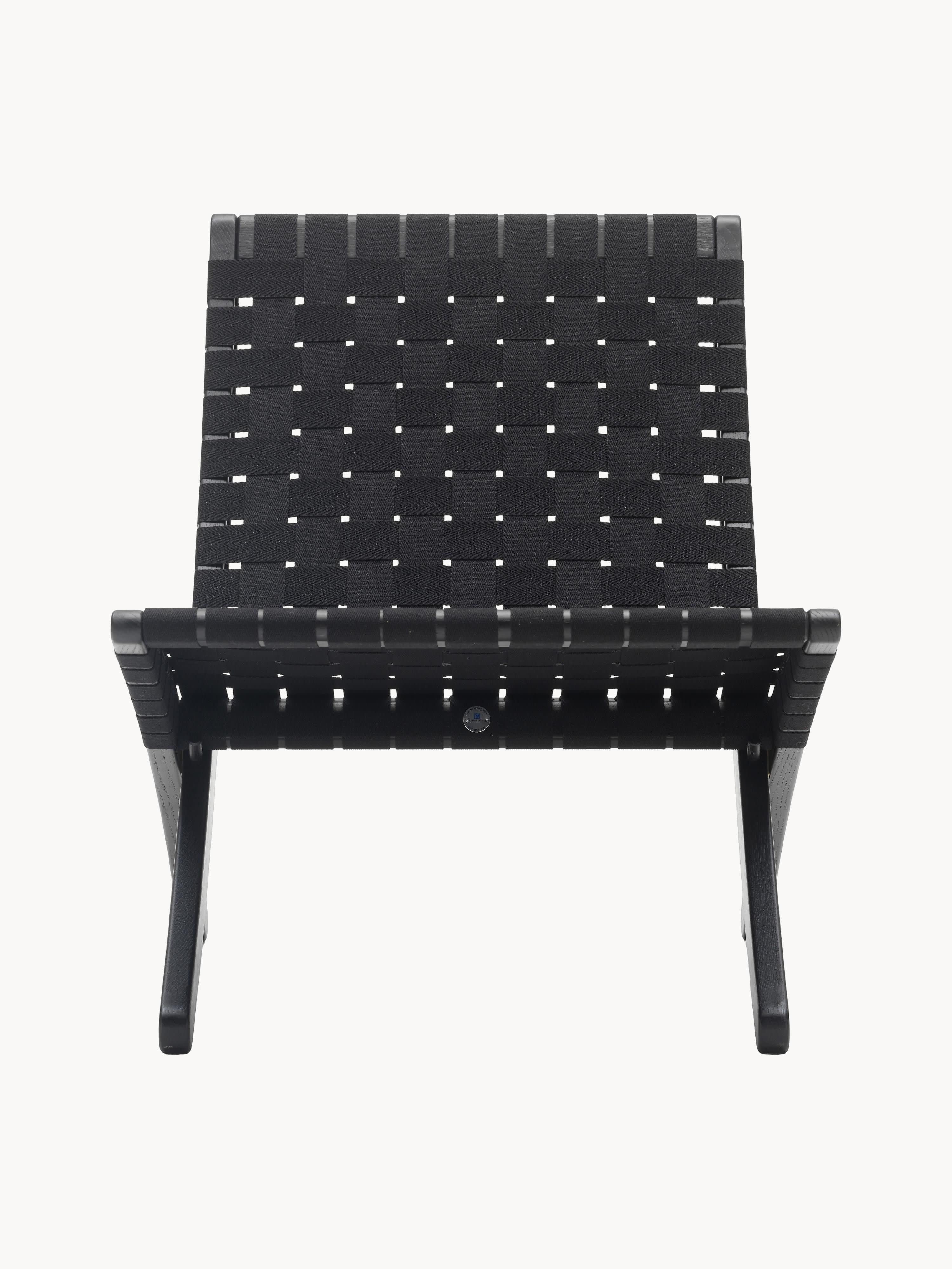 Klappbarer Loungesessel MG501 Cuba mit handgeflochtener Sitzfläche und Rückenlehne