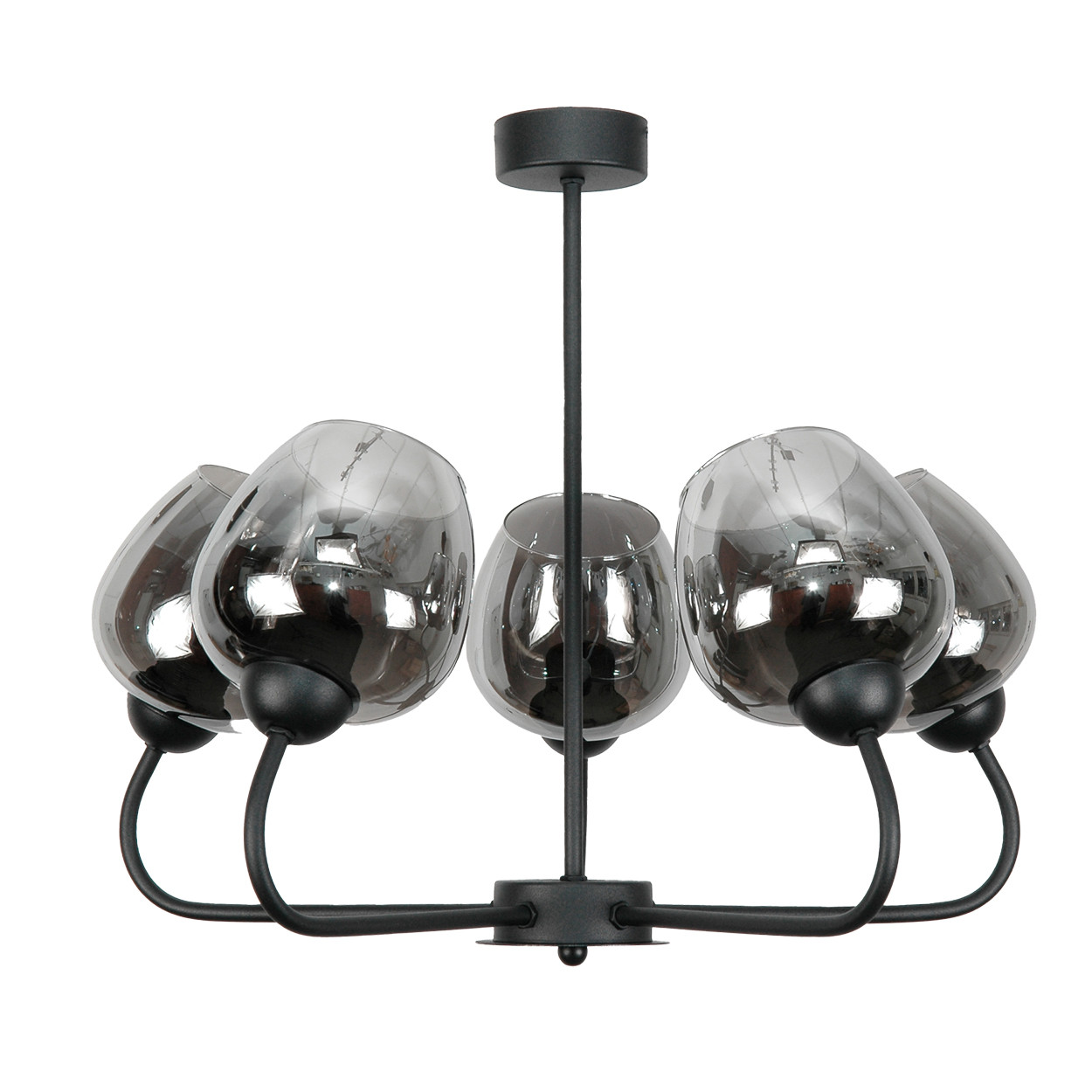 Lampa sufitowa czarna loft do salonu EDYLIT 5xE27 HORACY 15-160