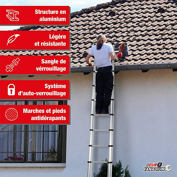 échelle télescopique aluminium 3,2 M