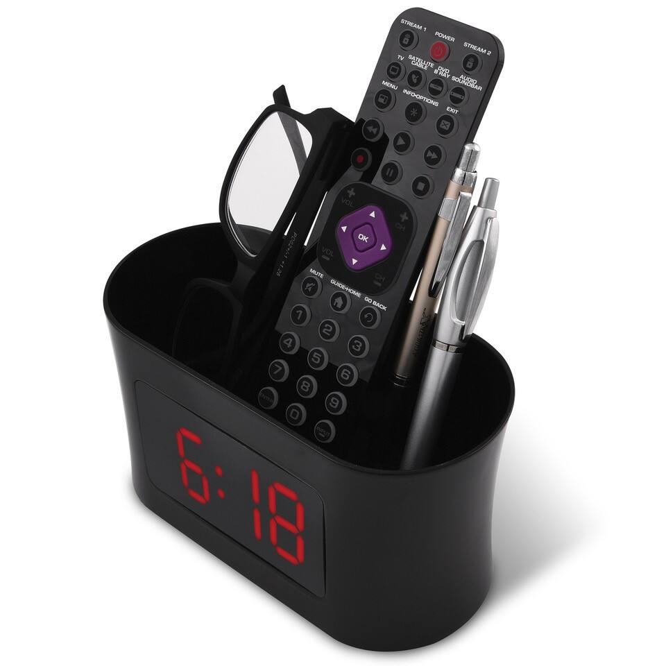 RCA Alarm Clock Caddy with USB Charging