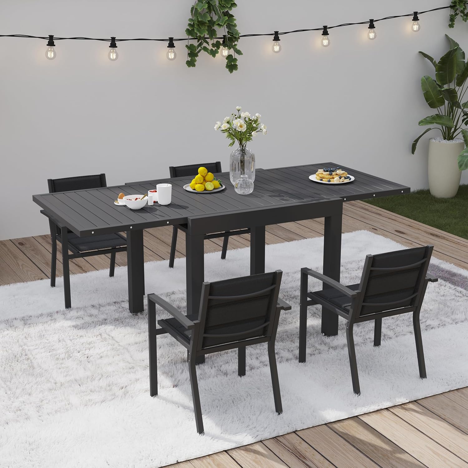 Devoko Garden Furniture Set Aluminium Table and Chairs Set .Patio Furniture Sets Outdoor Lounge