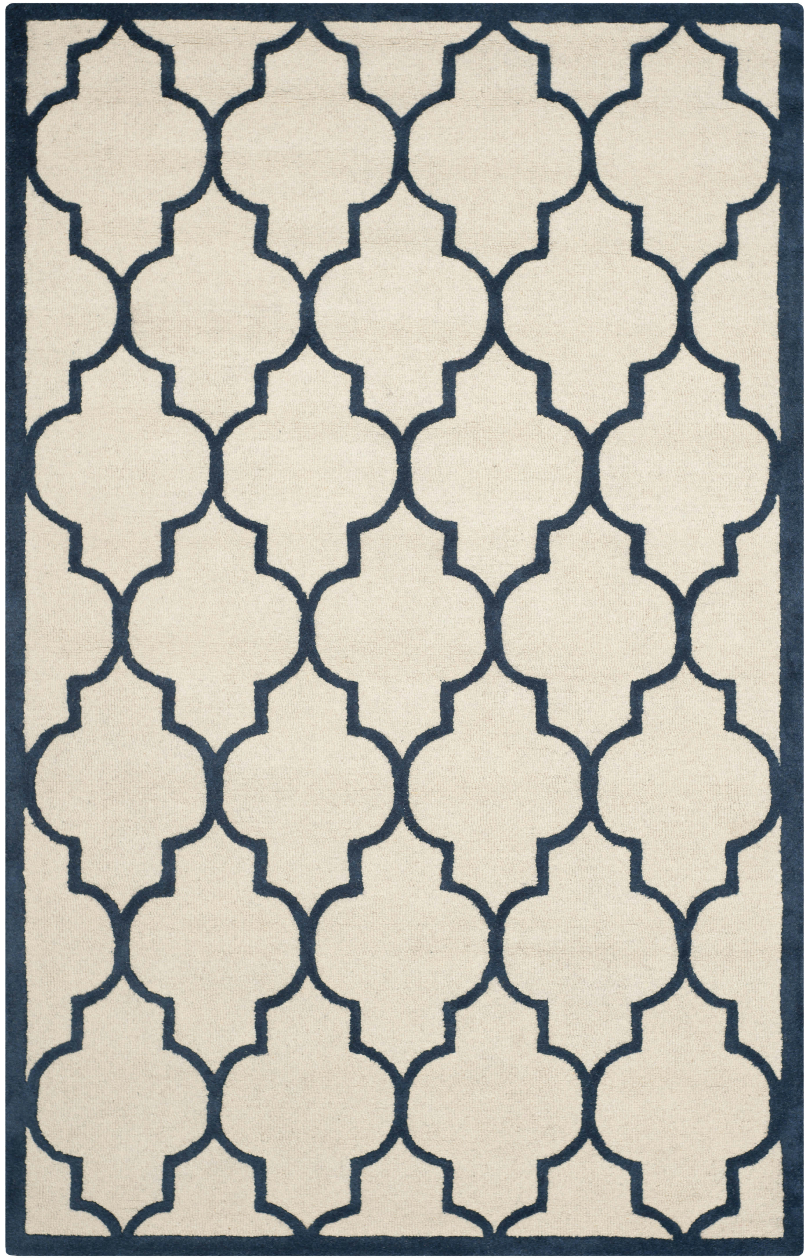 CAMBRIDGE - Tapis de salon interieur en ivoire & marine, 122 x 183 cm