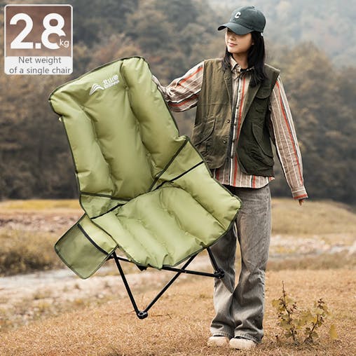 NNEOBA High-Back Adjustable Camping Moon Folding Leisure Chair Green