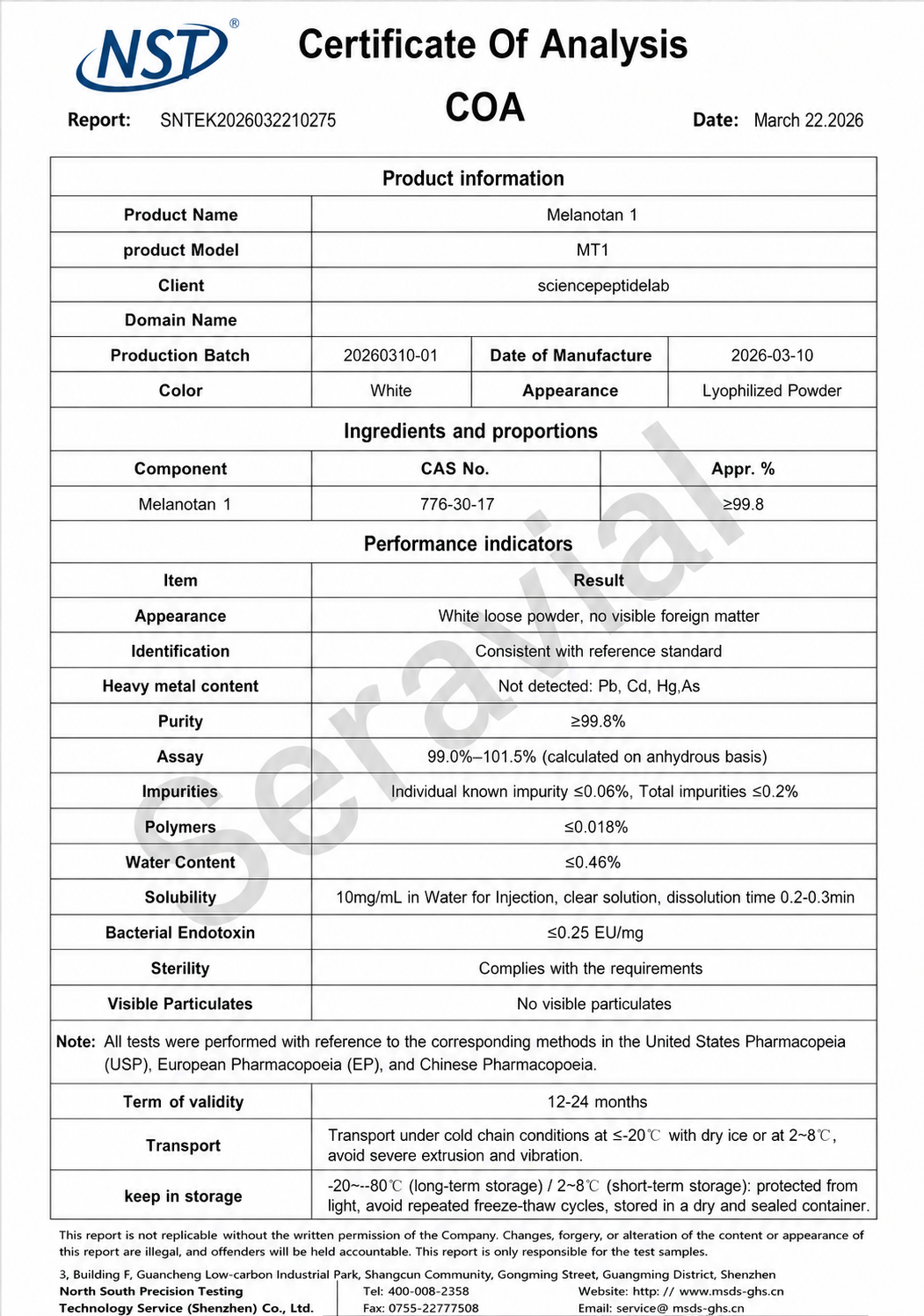 MT1 | Melanotan I 10mg × 10 Vials