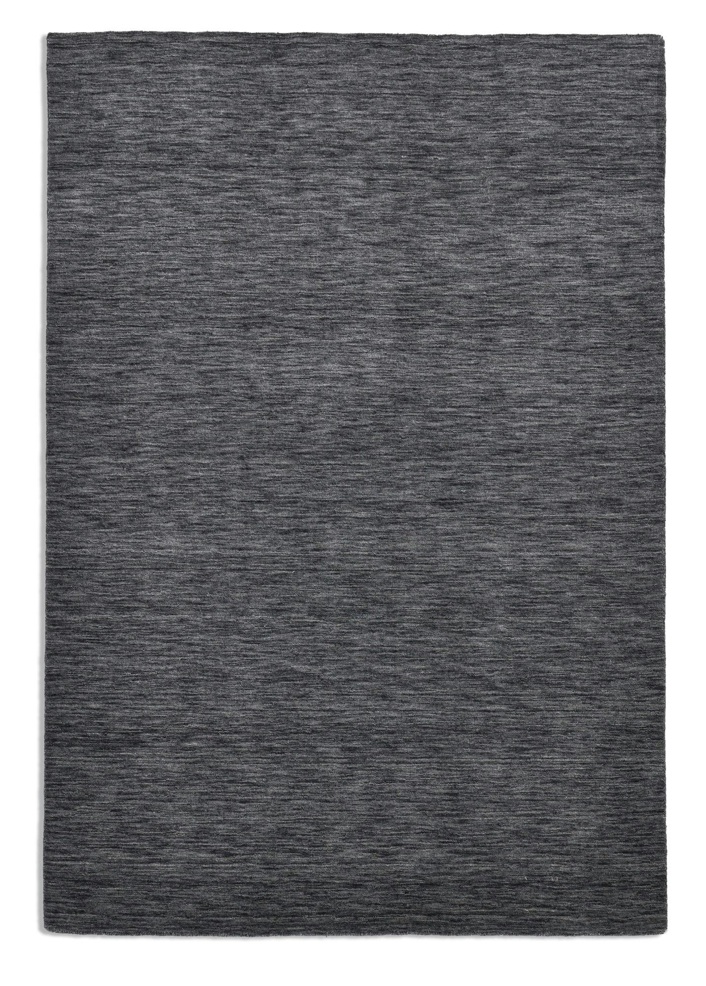 HOLI - Tapis salon - tissé main - 100% laine - gris foncé 070x140 cm