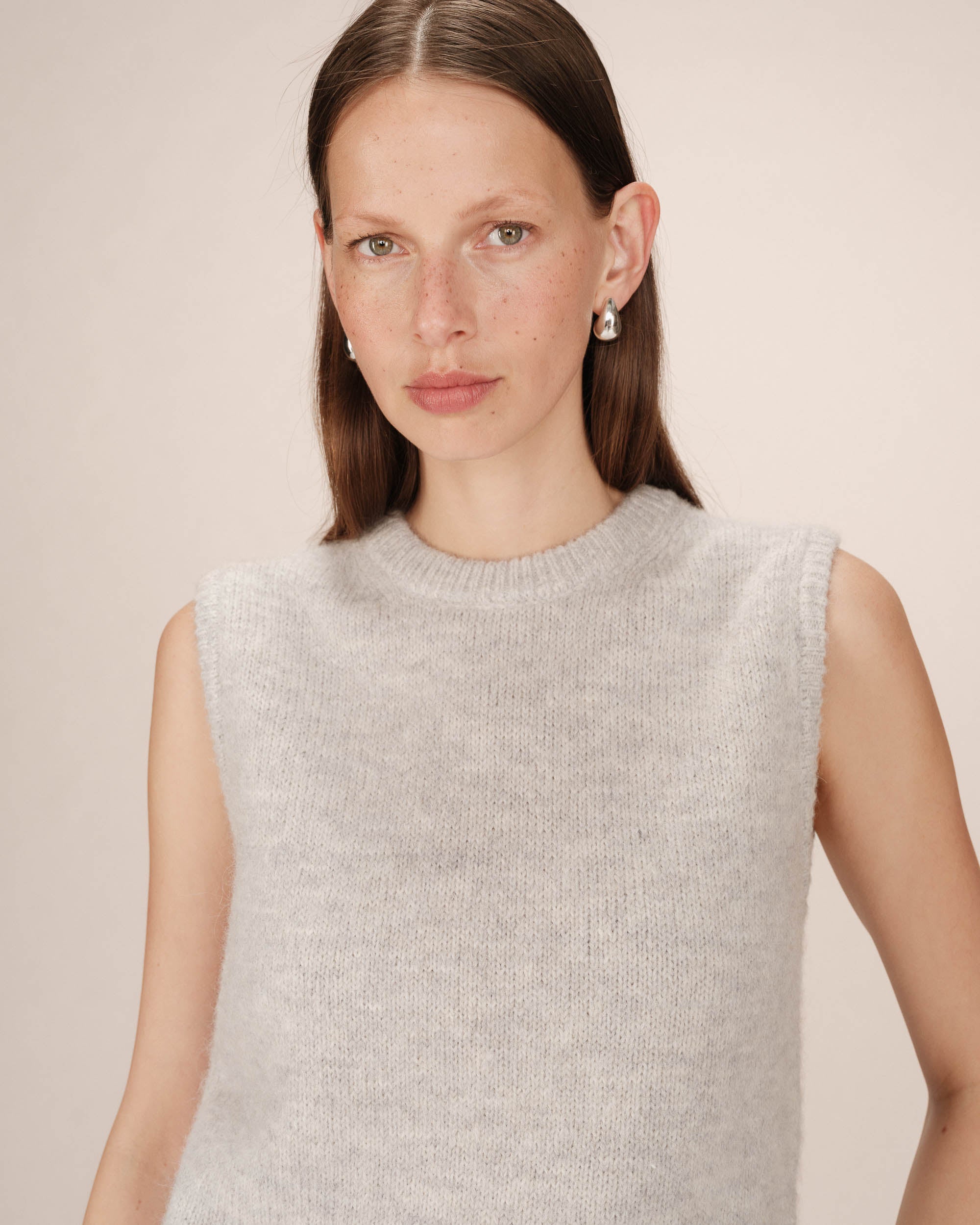 Pull sans manches gris Say
