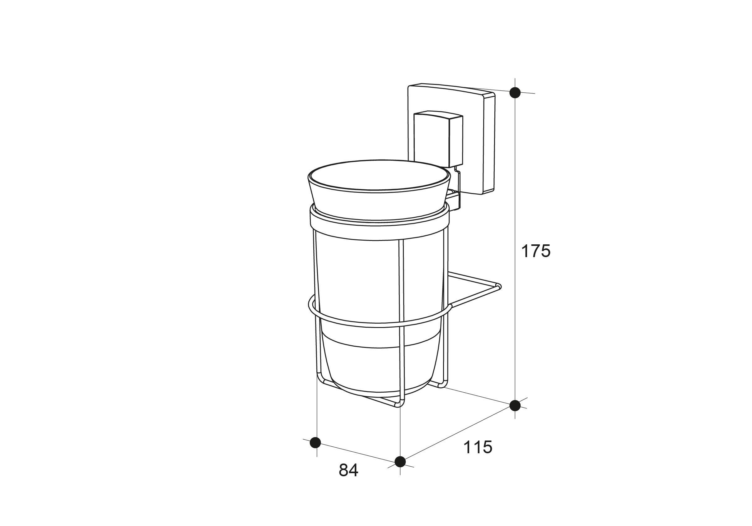 KOTE - Porte-gobelet  Acier inoxydable  Chromé  à fixer au mur
