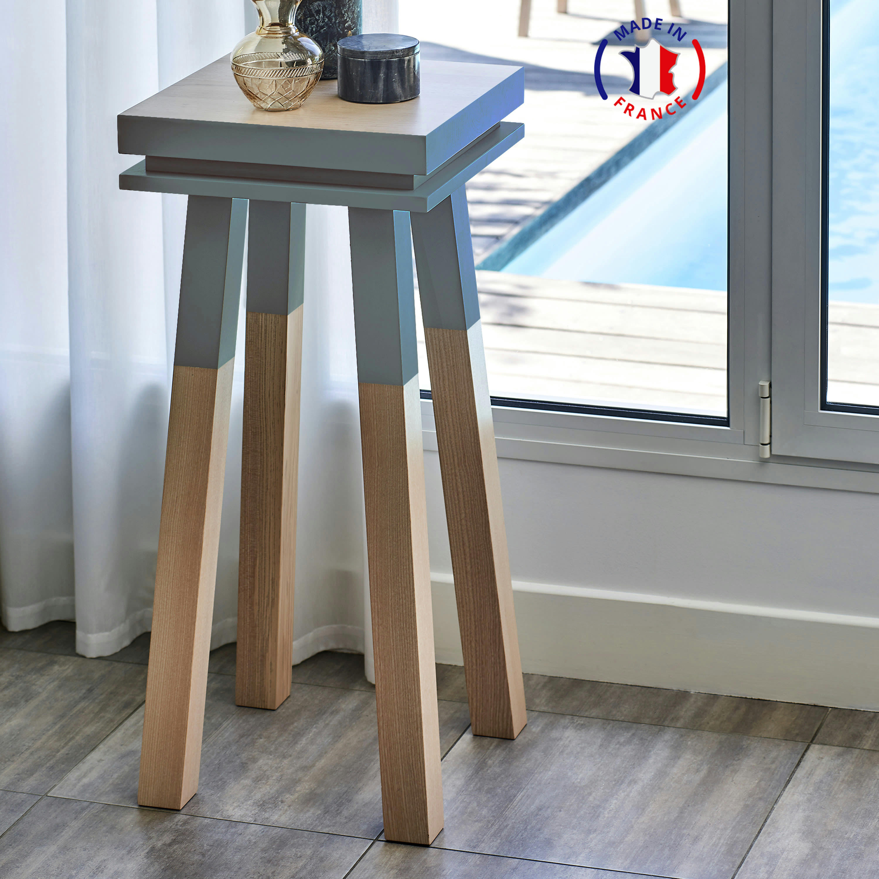 EGEE - Stèle Guéridon plateau 40 cm, 100%  frêne massif