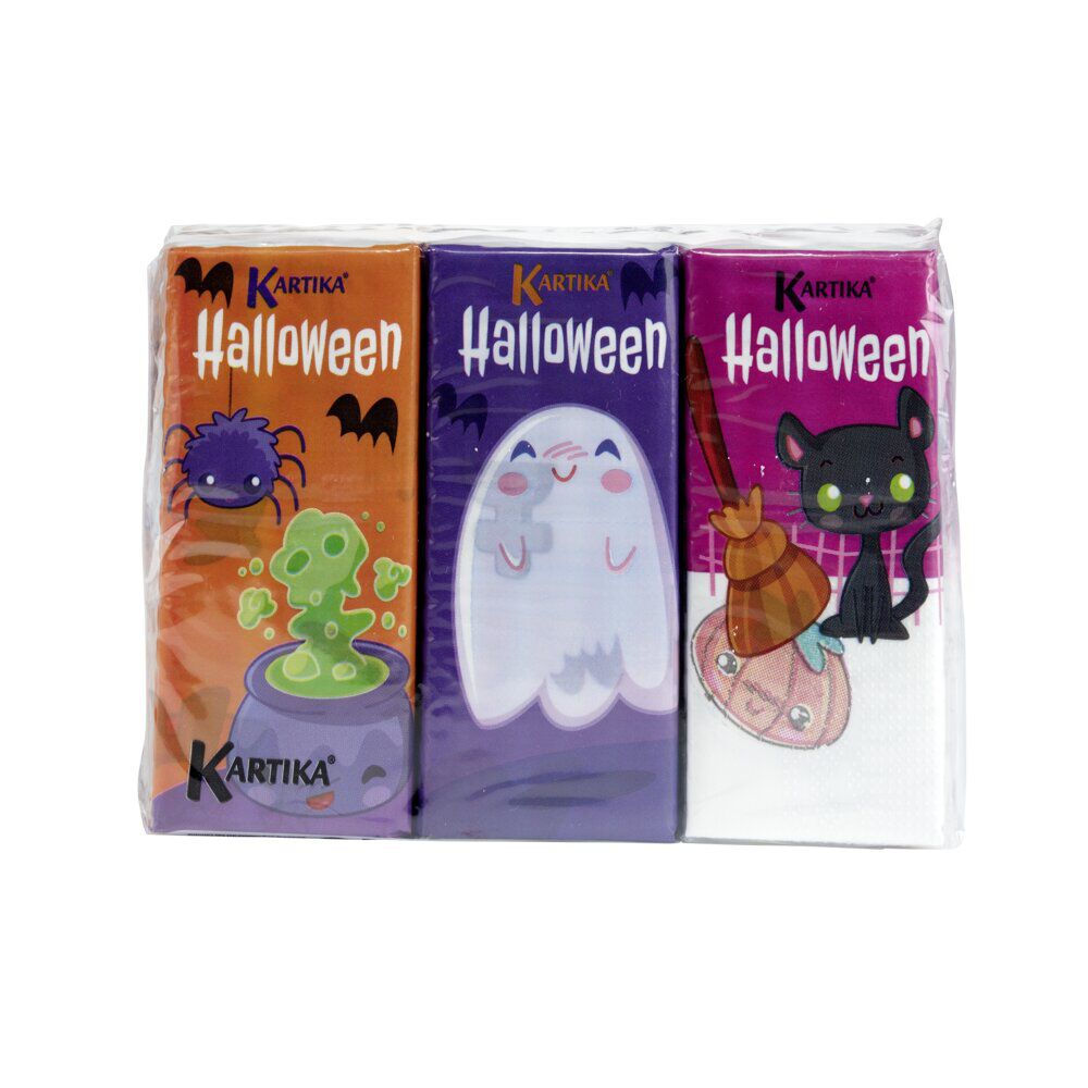 Mouchoirs Halloween 6 paquets de 9 mouchoirs 4 plis