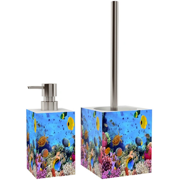 Bad-Accessoire-Set »Ocean«, Blau, Rechteckig