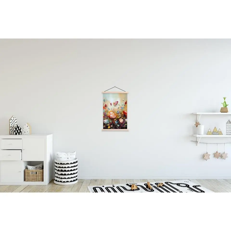 MuchoWow - Schoolplaat/ wandhanger - Bloemen - Kunst - Natuur - Olieve