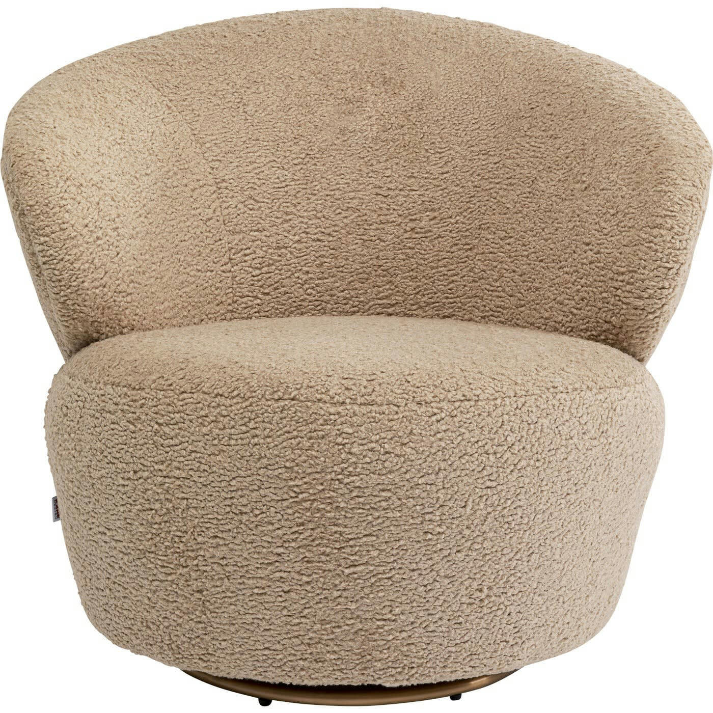 CARELLA - Fauteuil pivotant en fausse fourrure taupe