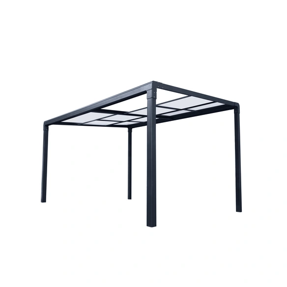 Terrassenüberdachung Schiebedach: Kunststoff, Breite: 392 cm, anthrazit