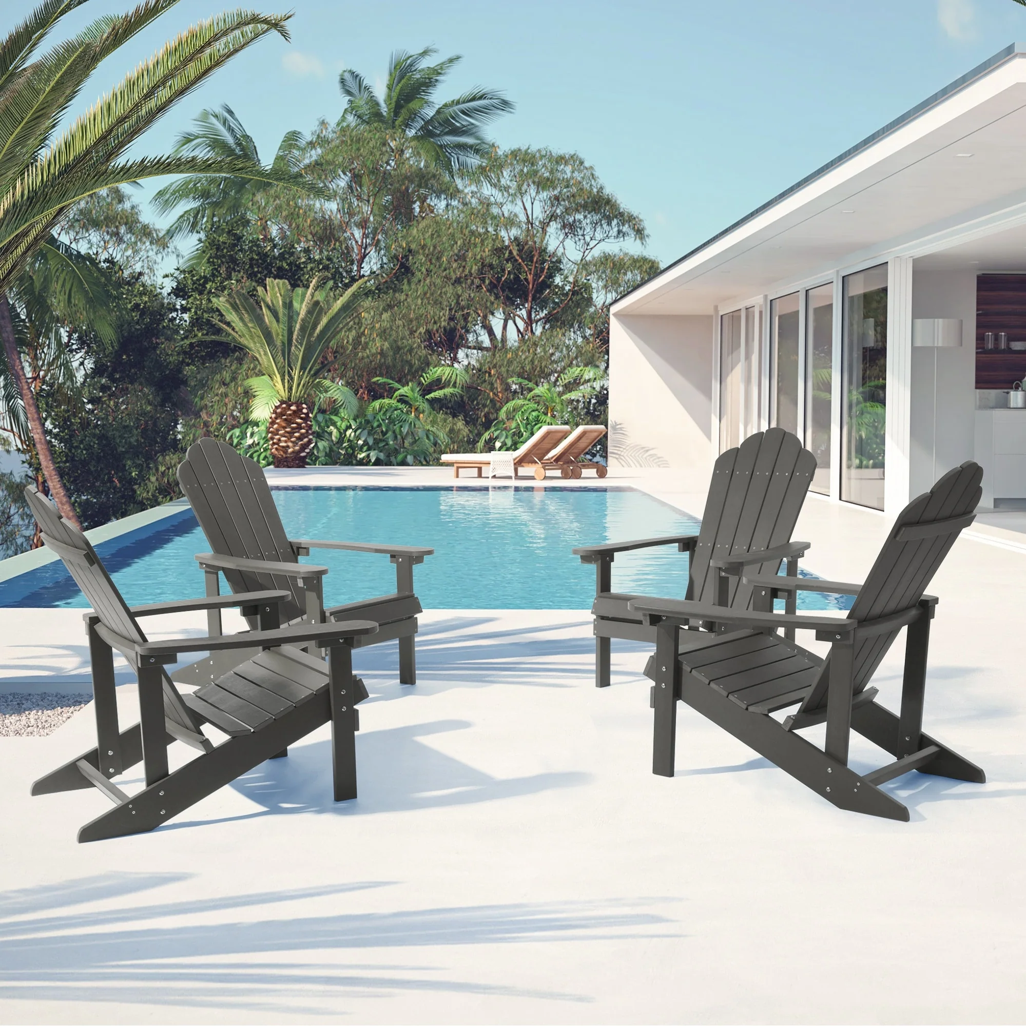 AOOLIMICS HIPS All-Weather Faux Wood Adirondack Chair (Set of 4)