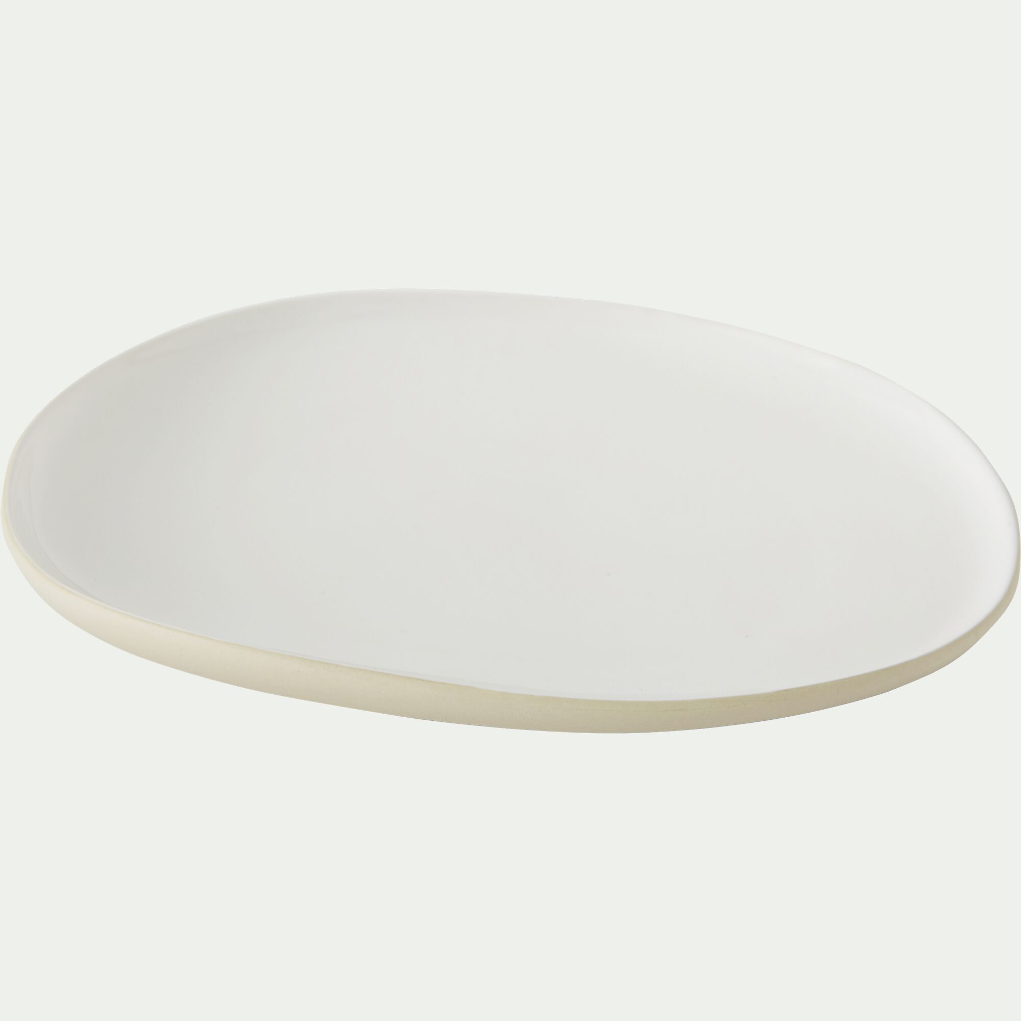 KYMA - Assiette à dessert en grès D21cm - blanc ventoux