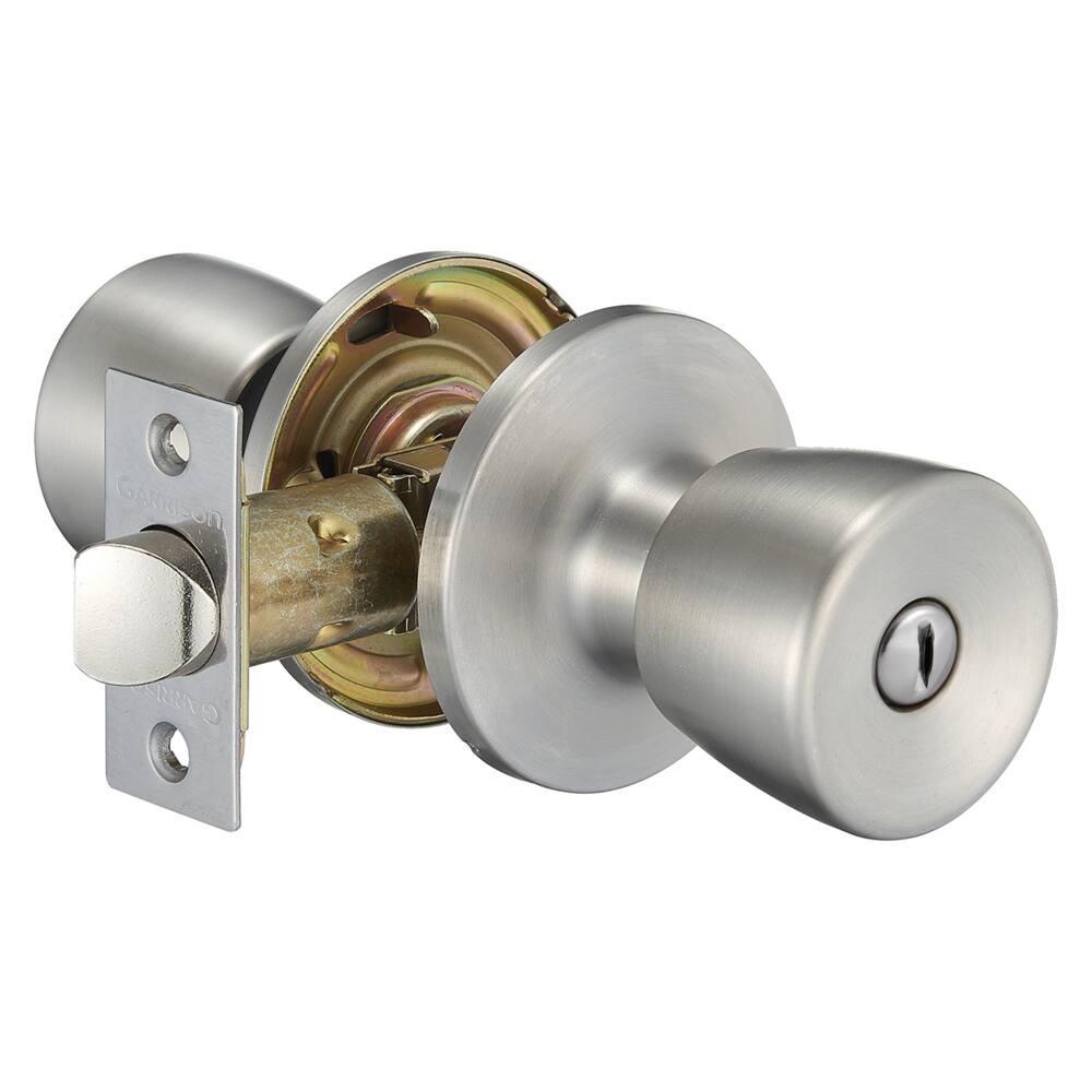 Garrison Privacy Tulip Door Knob Lock Set, Stainless Steel