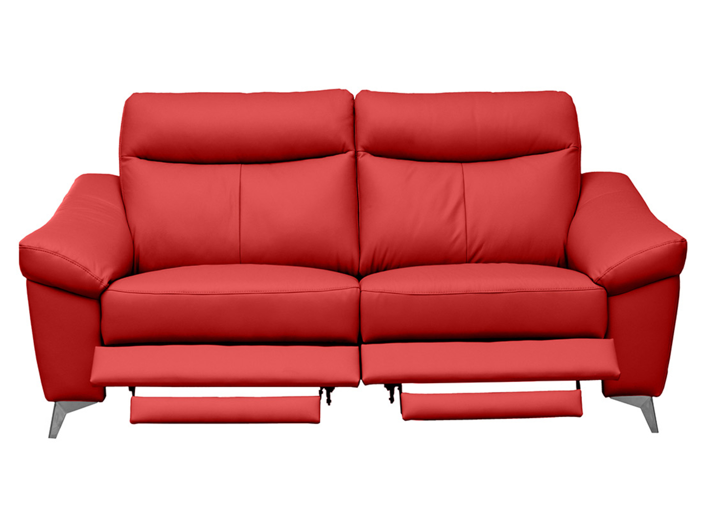 Sofa dwuosobowa Luna 2 z funkcją relaks skóra naturalna czerwona