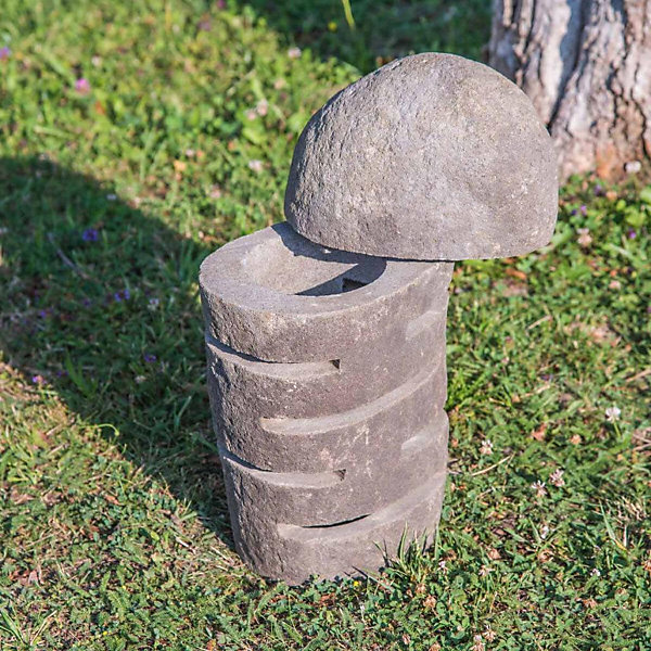 Lampe de jardin en pierre de rivière 50 cm
