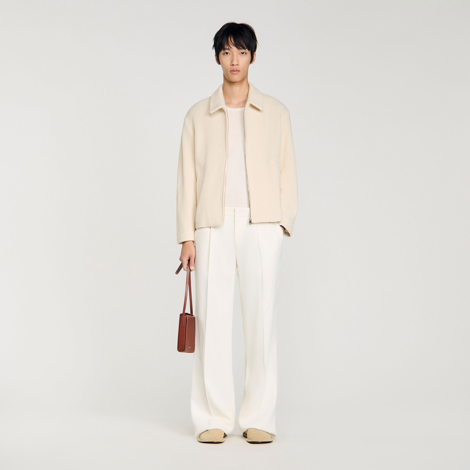 Blouson effet tricot col classique