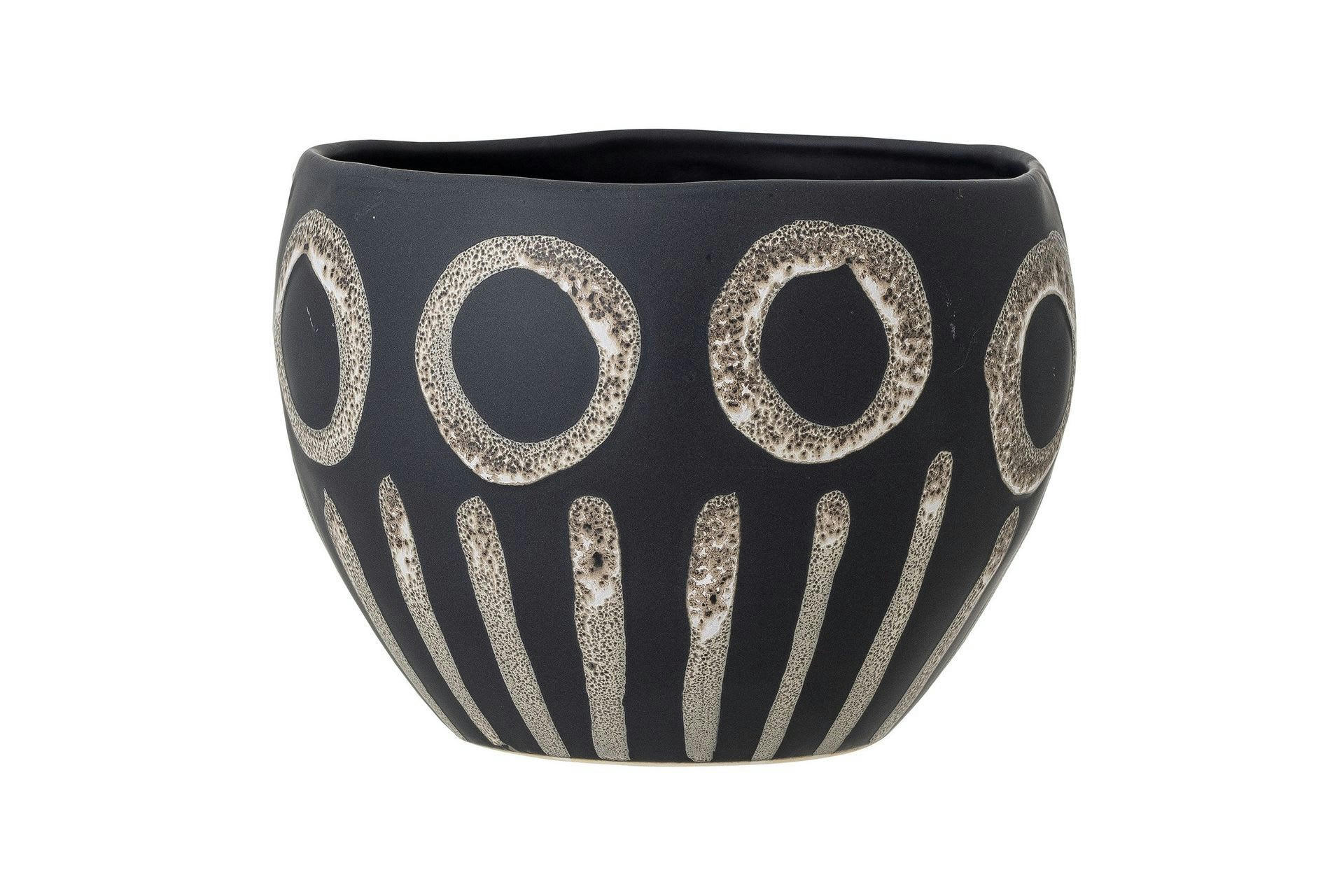 MAGNUS - Pot de fleurs en grès noir