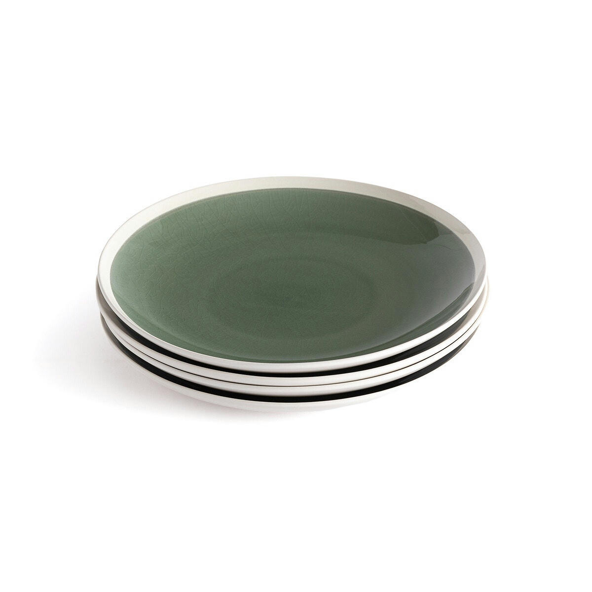Lot de 4 assiette plates, grès, Liseria