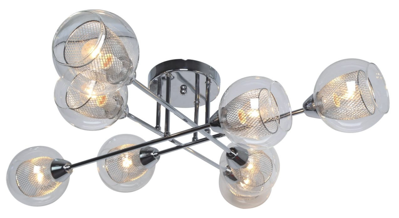 Lampa sufitowa chromowana przezroczysta FONS 8xE14x40W Kaja
