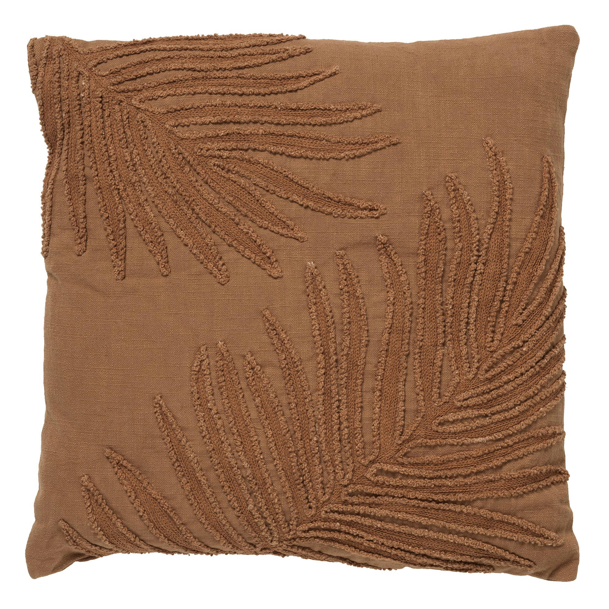 LEX - Coussin - marron en coton 45x45 cm avec motif fleuri